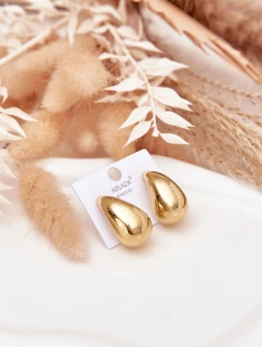 Ženské náušnice z chirurgické oceli Velké kapky zlaté