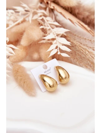 Ženské náušnice z chirurgické oceli Velké kapky zlaté