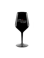 PROTOŽE BÝT SPORTOVKYNĚ NENÍ PRDEL - černá nerozbitná sklenice na víno 470 ml PROTOŽE BÝT SPORTOVKYNĚ NENÍ PRDEL - černá nerozbitná sklenice na víno 470 ml
