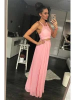 Dámské plesové dlouhé šaty PINK BOOM růžové - Růžová / L - PINK BOOM Dámské plesové dlouhé šaty PINK BOOM růžové - Růžová / L - PINK BOOM