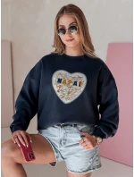 Dámská oversize mikina se srdcem SERDUCHOVA navy blue FashionStreet BY1439 Dámská oversize mikina se srdcem SERDUCHOVA navy blue FashionStreet BY1439