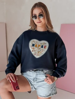 Dámská oversize mikina se srdcem SERDUCHOVA navy blue FashionStreet BY1439