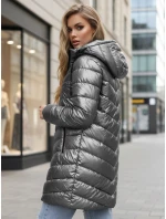 Dámská zimní dlouhá prošívaná stříbrná bunda FashionStreet TY5503