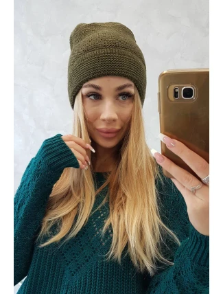 K223 khaki čepice z mohéru