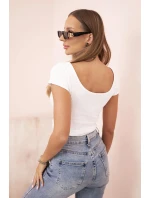 Dámská klasická bavlněná blůza s krátkým rukávem modrá