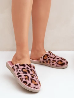Dámské Kožené Pantofle Leopard Inblu EK000008 Růžové