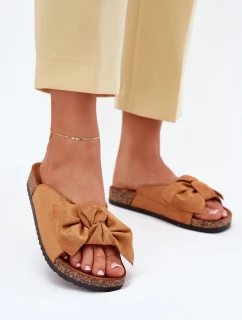 Dámské Pantofle Na Korkové Podešvi S Mašlí Camel Seressa