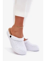 Dámské pěnové pantofle typu clogs Faylina – bílé