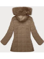 Béžová prošívaná dámská zimní bunda J Style (16M9119-62)