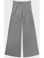 Elegantní šedé široké dámské kalhoty (33575) Elegantní šedé široké dámské kalhoty (33575)