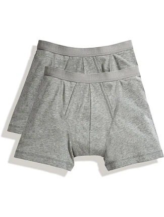 Fruit of the Loom Classic Boxer 2-Pack Pánské boxerky, balení po 2 ks 16.7026 light grey marl/light grey mar