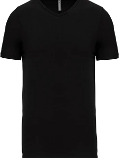 Kariban K 3014 Pánské elastické tričko s výstřihem do V 20.3014 black