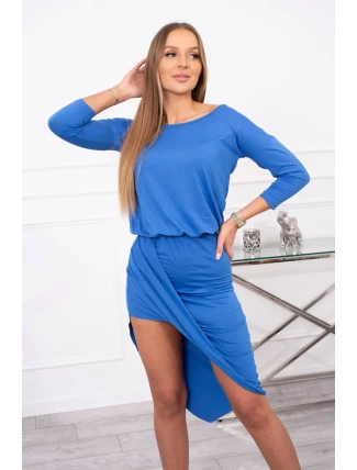 Asymetrické šaty, 3/4 rukávy, chrpově modré Asymetrické šaty, 3/4 rukávy, chrpově modré