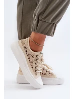 Dámské krajkové tenisky Lee Cooper LCW-23-44-1620 Beige