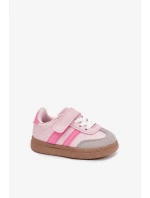 Dětské sportovní sneakers na suchý zip Adelina – růžové