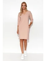 Denní teplákové šaty M779 béžové - Makadamia
