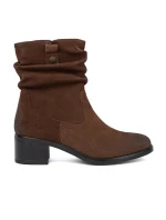 Moderní  kotníčkové boty dámské hnědé Obcas