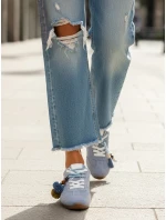 Dámské semišové tenisky s ozdobnými lodičkami modré FashionStreet ZY1412