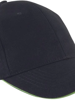 K-up KP 011 6 Panelová sandwich kšiltovka "Orlando" 20.0011 black/lime