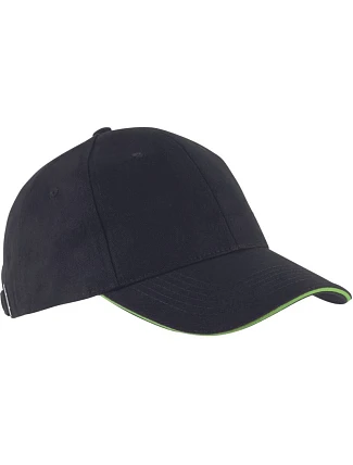 K-up KP 011 6 Panelová sandwich kšiltovka "Orlando" 20.0011 black/lime K-up KP 011 6 Panelová sandwich kšiltovka "Orlando" 20.0011 black/lime