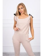 Kalhoty/oblek s nápisem selfie beige Kalhoty/oblek s nápisem selfie beige