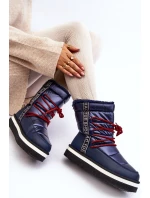 Dámské sněhule s vázáním v modré barvě Lilara