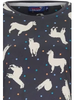 Dámská noční košile 11232-418-2 tm. modrá se vzorem - Rebelle