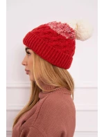 Fleecová čepice Ilona K218 malpberry+ecru