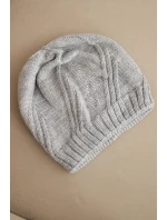 Dámská zimní čepice s vlnou volného střihu K442 šedá