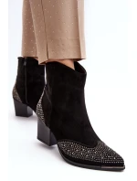 Dámské zdobené kovbojky na sloupku černé Eleduana Dámské zdobené kovbojky na sloupku černé Eleduana