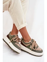 Zateplené dámské tenisky na platformě Zelená Florinda