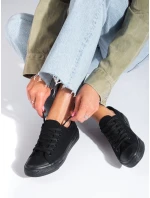 Krásné dámské černé tenisky bez podpatku Krásné dámské černé tenisky bez podpatku