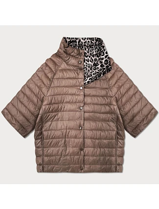 Dámská plus size bunda Goodlookin s 3/4 rukávem, hnědá/panther (M6-6308-305)