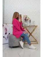 Svetr s netopýřími rukávy růžový neonový