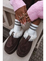 Dámské sněhule s kožíškem na platformě čokoládové Rosmira Dámské sněhule s kožíškem na platformě čokoládové Rosmira