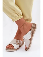 Dámské nazouváky na platformě s ozdobnou sponou Inblu RV000012 Světle béžové