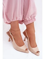 Dámské sandály na podpatku Béžové Sevina