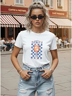 Dámské tričko s potiskem, bavlněné, bílé, FashionStreet NX8031RY Dámské tričko s potiskem, bavlněné, bílé, FashionStreet NX8031RY