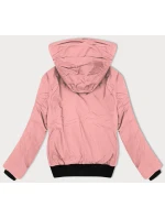 Růžová krátká dámská bunda se stahovacími lemy J Style (16M9215-51)