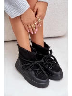 Dámské Sněhule Na Platformě Zateplené Kožíškem Černé Aziara Dámské Sněhule Na Platformě Zateplené Kožíškem Černé Aziara