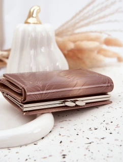 Lakovaný dámský peněženka s drobinky béžová Cermina