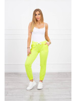 Bavlněné kalhoty žluté neonové barvy