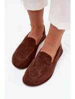 Dámské mokasíny z eko semiše Miryelle – hnědé