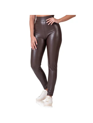 Dámské legíny koženého vzhledu RELAX & GO LEATHEROPTIC LEGGINGS - BELLINDA - tmavě hnědá Dámské legíny koženého vzhledu RELAX & GO LEATHEROPTIC LEGGINGS - BELLINDA - tmavě hnědá
