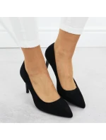 Černé semišové lodičky na jehlovém podpatku Sergio Leone 1339