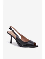 Dámské sandály na podpatku černé Sevina