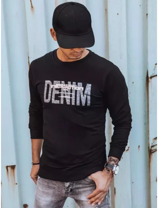 Pánská mikina s potiskem černá FashionStreet BX5359