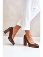 Semišové Čerpadla Na Podpatku Hnědé Laura Messi 2702 Semišové Čerpadla Na Podpatku Hnědé Laura Messi 2702