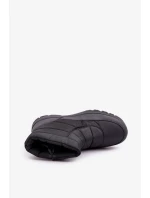 Pánské sněhule na zip zateplené kožíškem černé Linnora