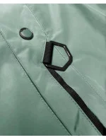 Lehce zateplená světle zelená dámská bunda s kapucí LHD (LHD-24589) Lehce zateplená světle zelená dámská bunda s kapucí LHD (LHD-24589)